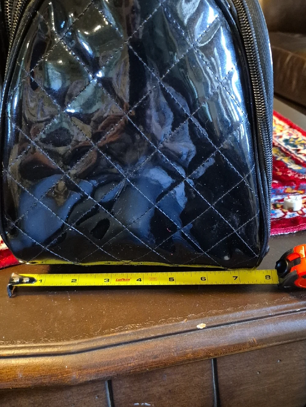 Caboodles Black Quilted Patent Makeup Case Multi Compsrtments.